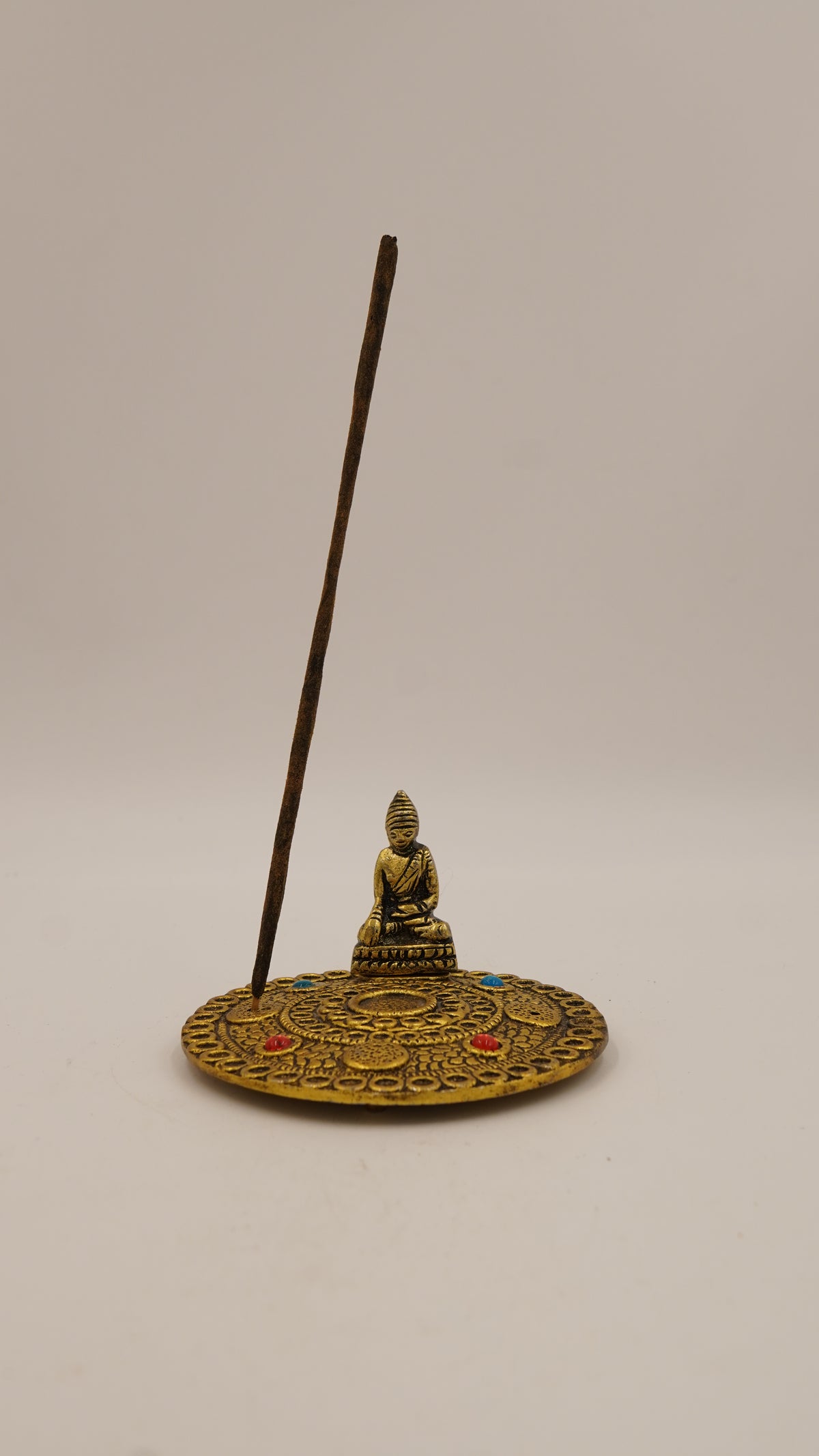 Buda Figürlü Metal Çubuk ve Konik Tütsülük