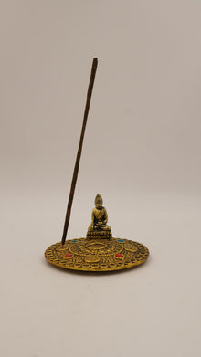Buda Figürlü Metal Çubuk ve Konik Tütsülük