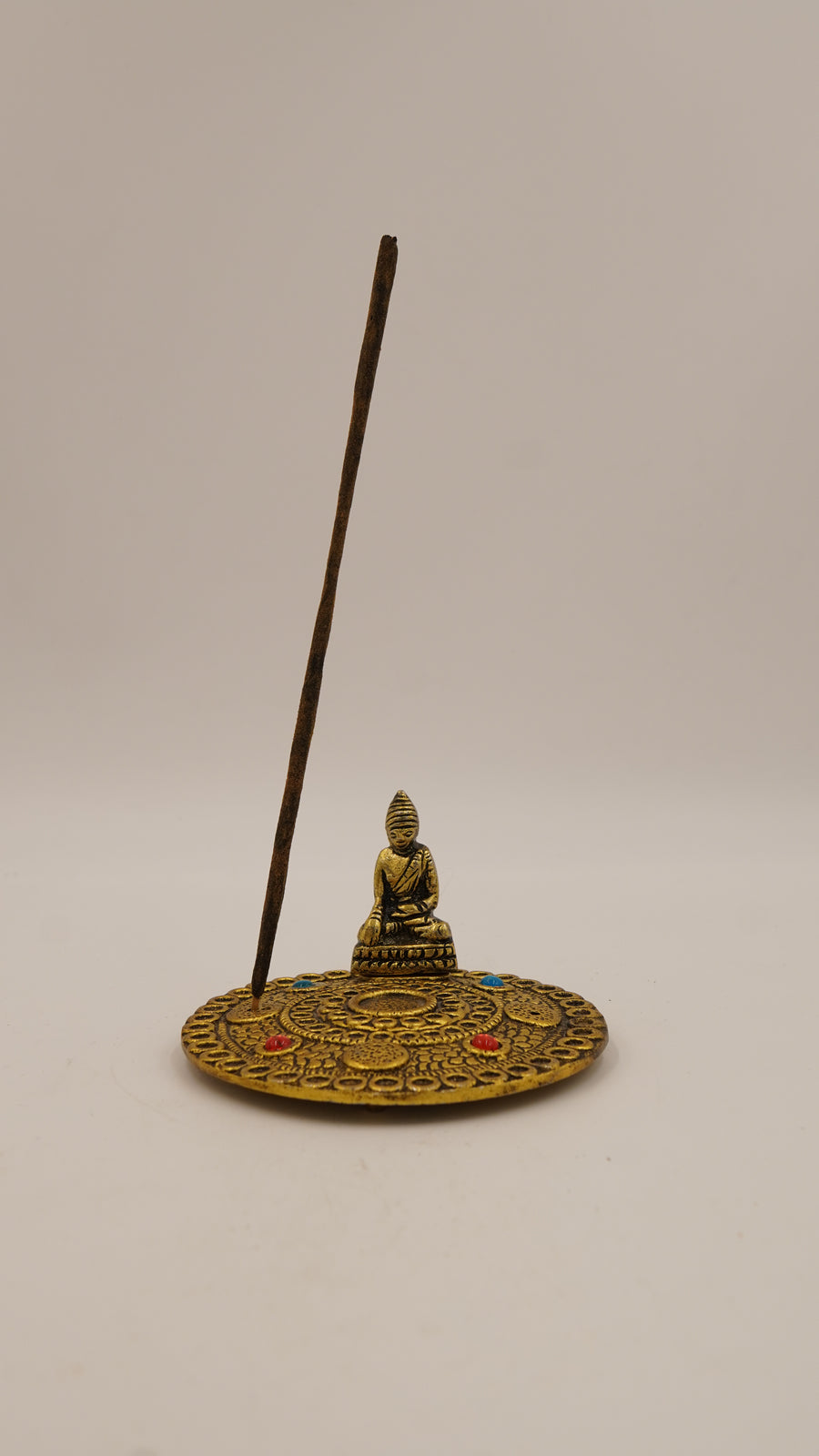 Buda Figürlü Metal Çubuk ve Konik Tütsülük