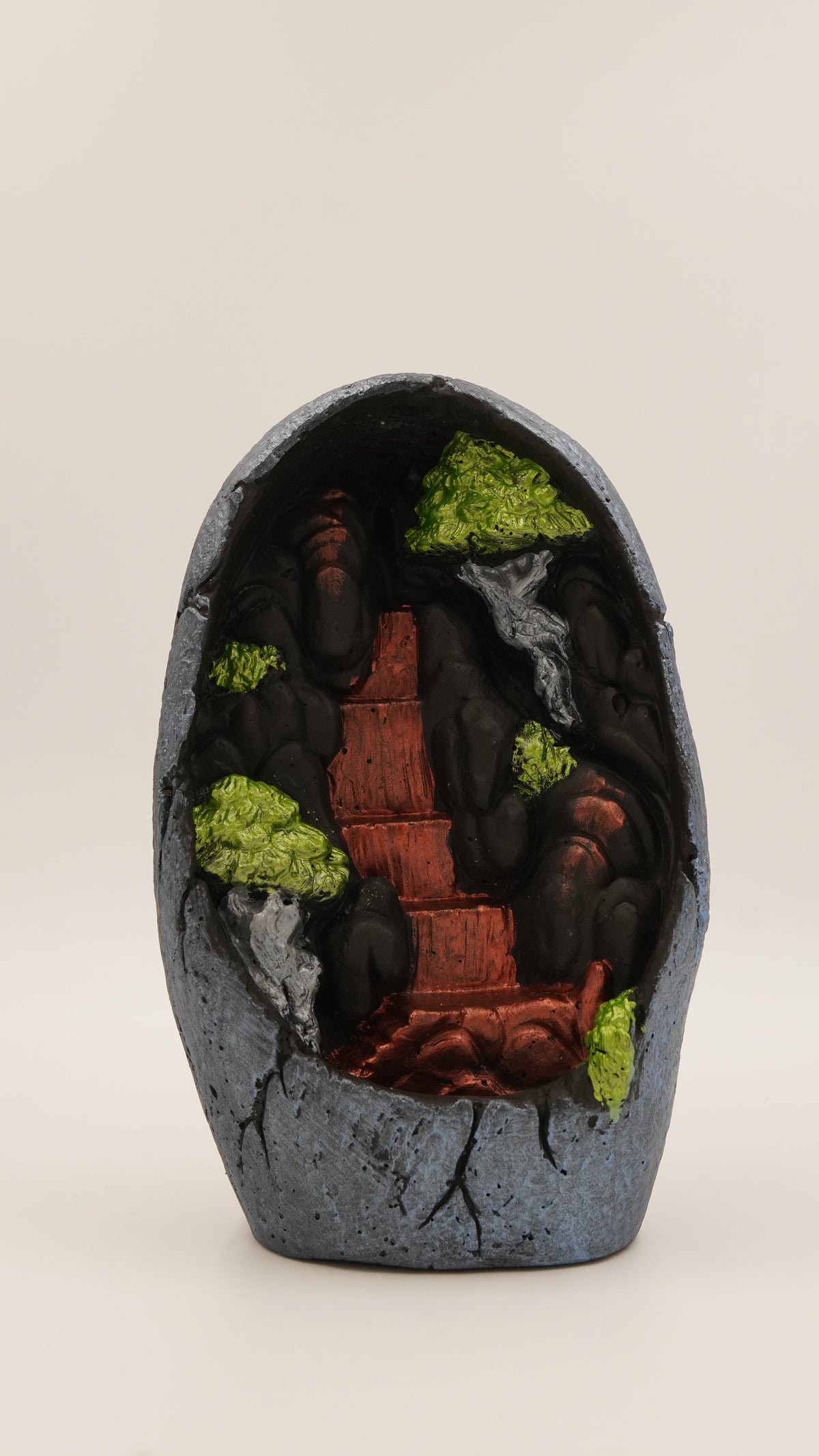 Dağ Manzaralı Alçı Geri Akış Tütsülük (19 cm)