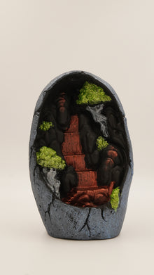 Dağ Manzaralı Alçı Geri Akış Tütsülük (19 cm)