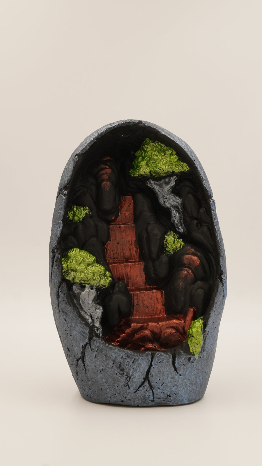 Dağ Manzaralı Alçı Geri Akış Tütsülük (19 cm)