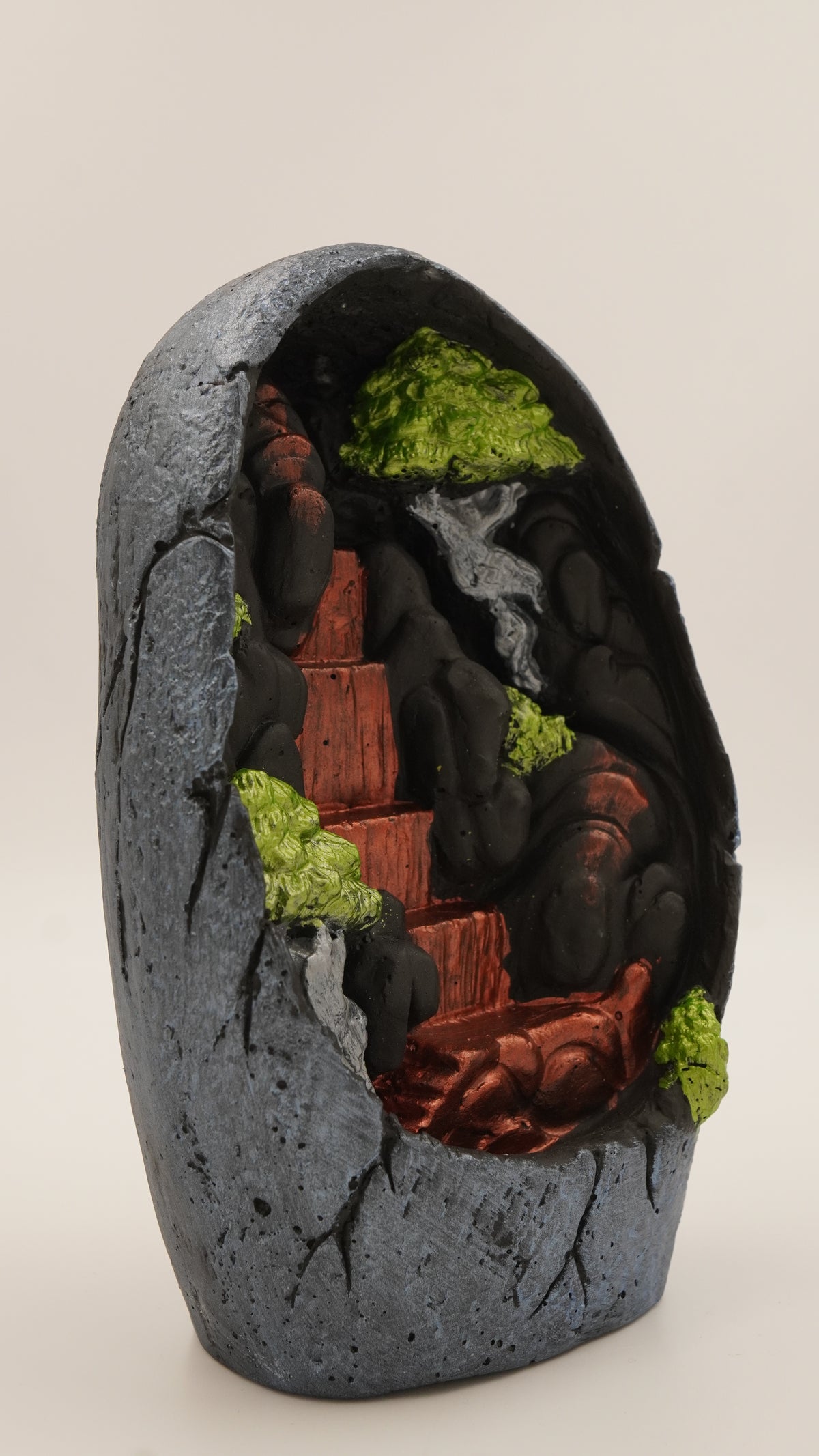 Dağ Manzaralı Alçı Geri Akış Tütsülük (19 cm)