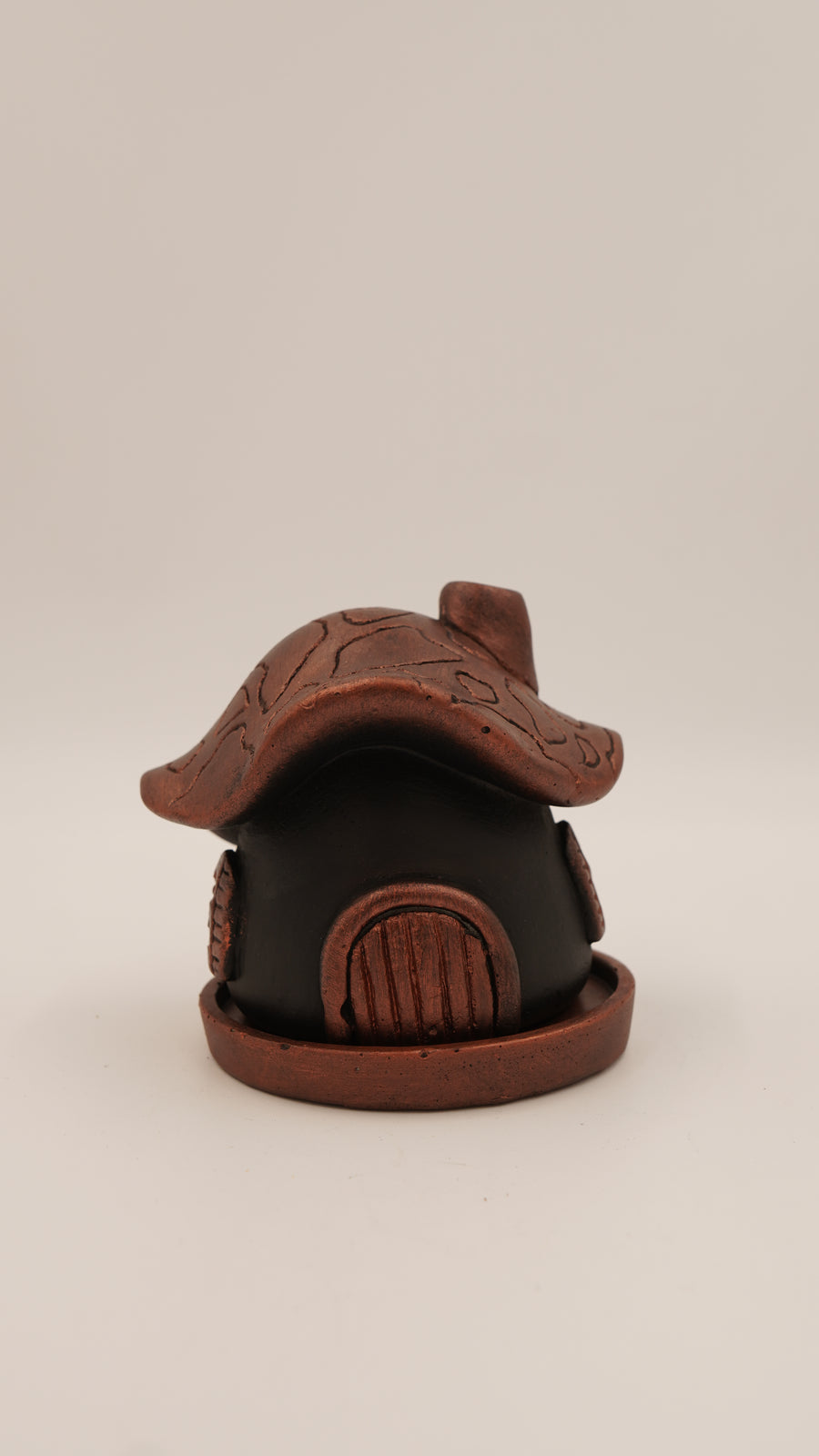 Mantar Ev Formlu Alçı Konik Tütsülük (8 cm)