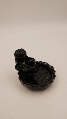 Seramik Geri Akış Tütsülük – Siyah (9×7 cm)