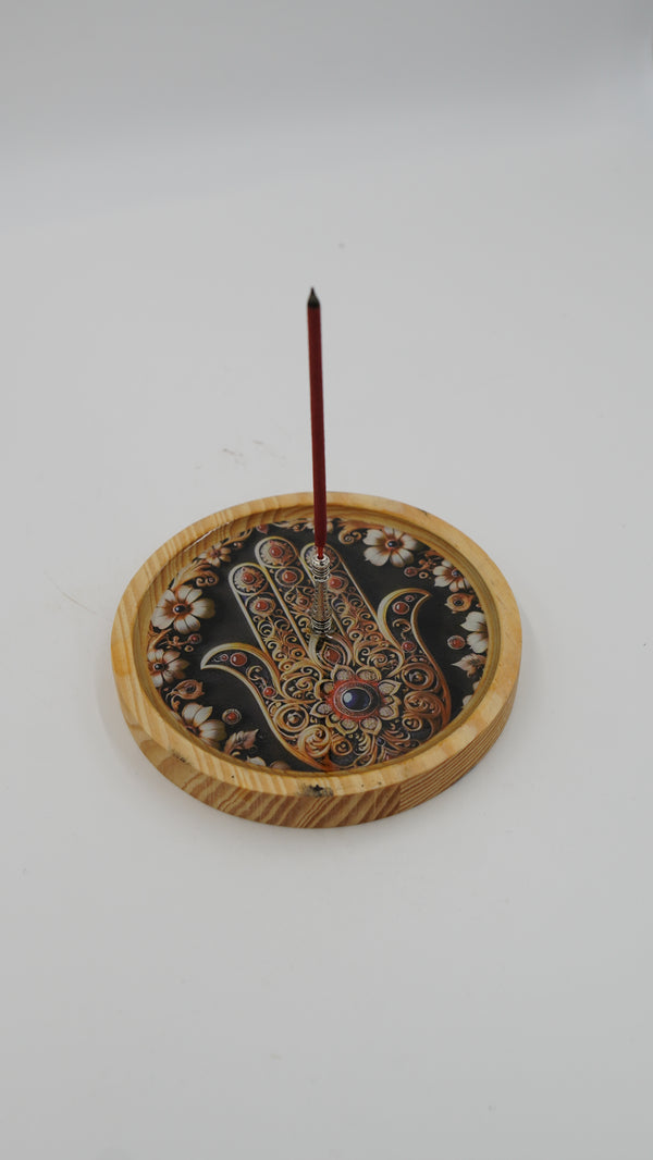 Fatma Ana Eli Figürlü Epoksi Ahşap Çubuk Tütsülük