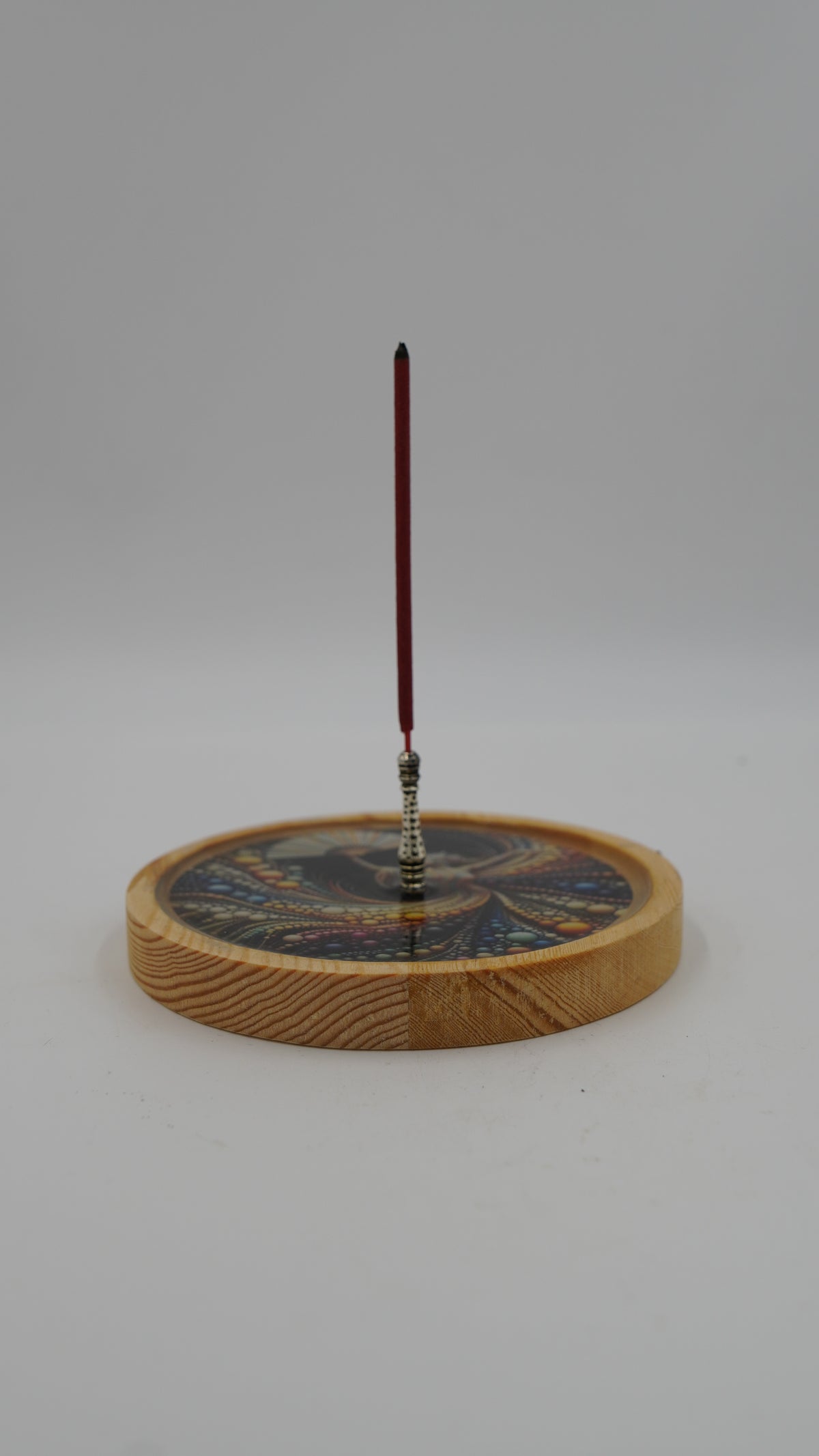 Yelpazeli Kadın Figürlü Epoksi Ahşap Çubuk Tütsülük