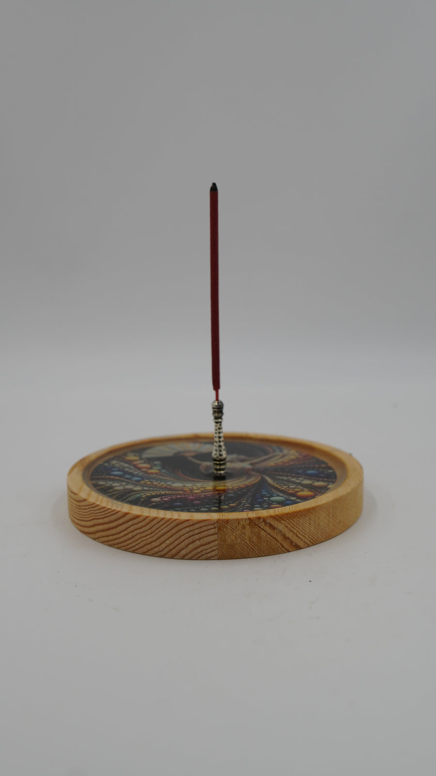 Yelpazeli Kadın Figürlü Epoksi Ahşap Çubuk Tütsülük