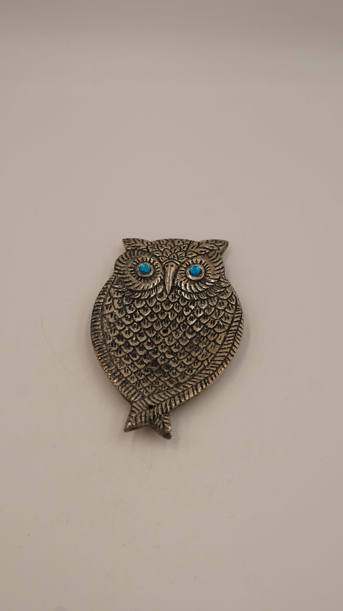 Baykuş Figürlü Metal Çubuk Tütsülük - 13cm