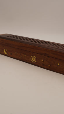 Güneş Ay Yıldız Figürlü Tabut Form Ahşap Çubuk Tütsülük