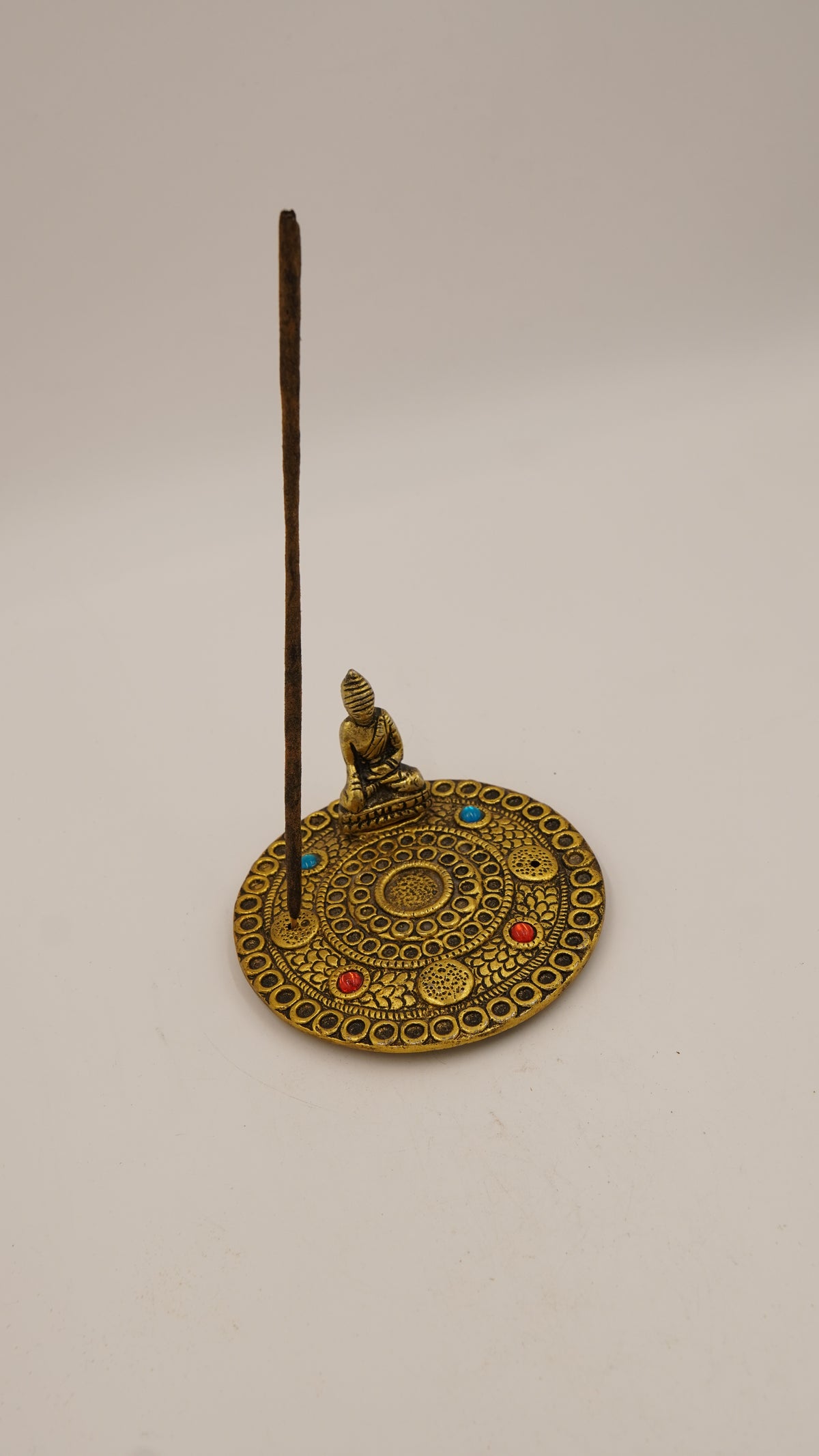 Buda Figürlü Metal Çubuk ve Konik Tütsülük