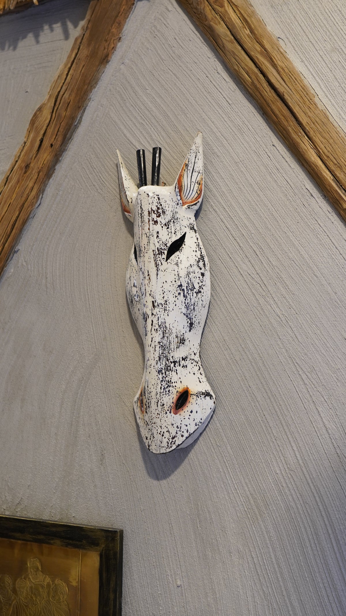 Zebra Figürlü El Yapımı Ahşap Duvar Objesi