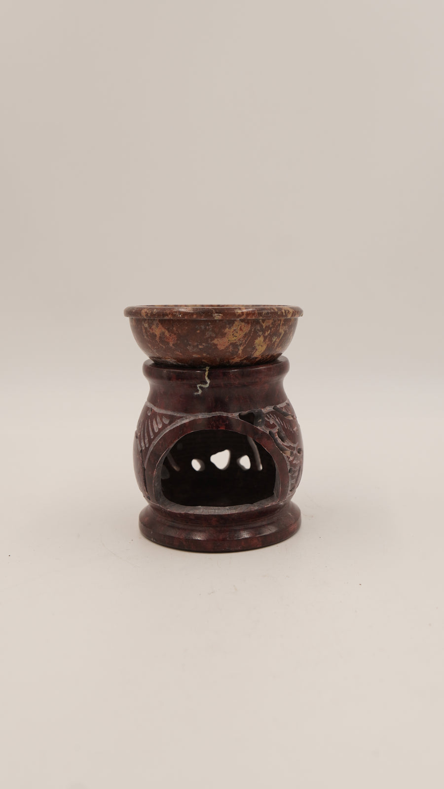 Koyu Ton Oyma Mermer Buhurdanlık