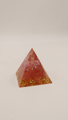 Gül Kuvars & Kristal Kuvars Hayat Ağacı Orgonit Piramit