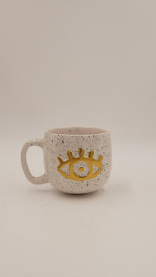 Göz Figürlü Seramik Kupa – 9 cm