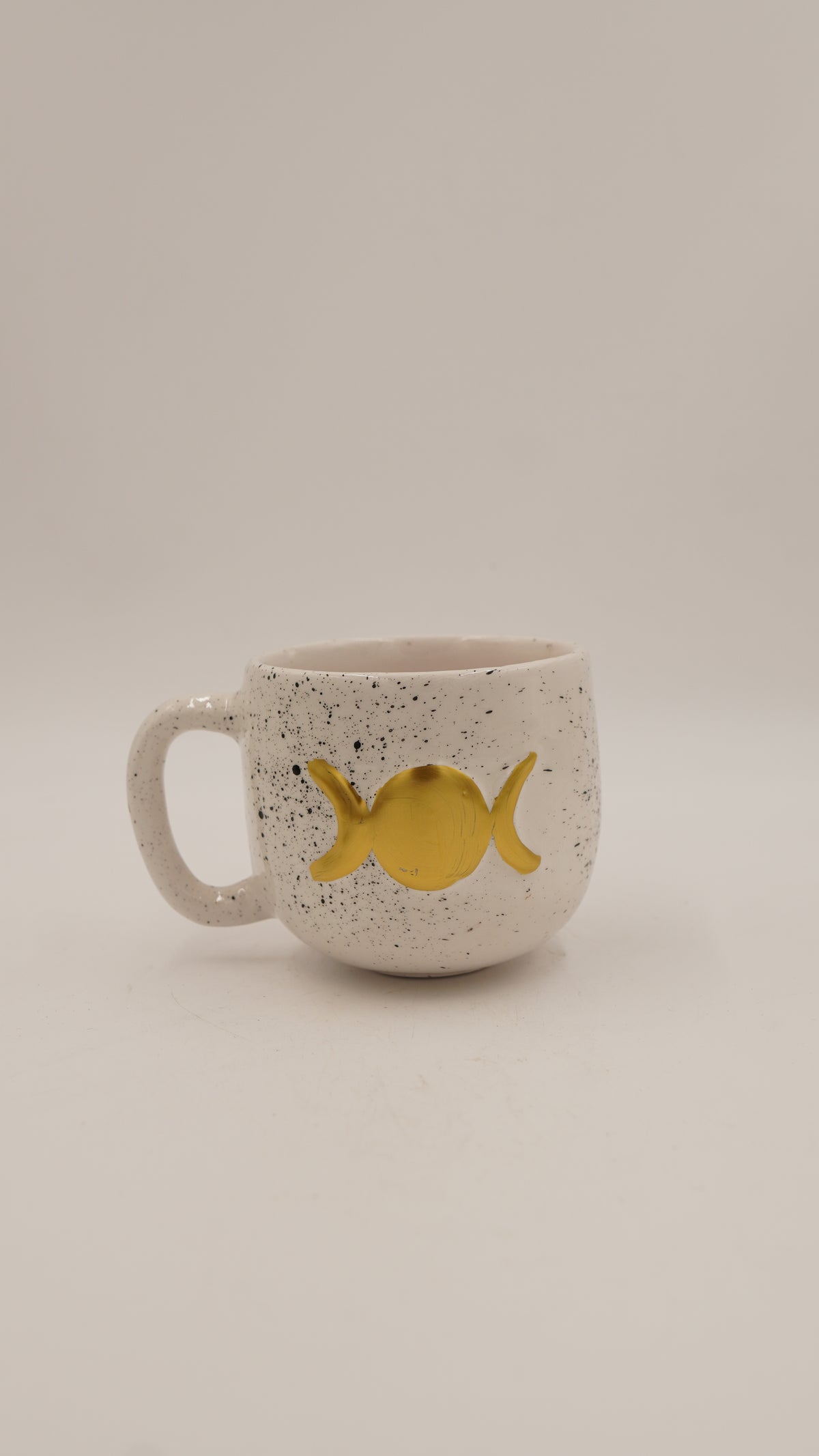 Güneş & Ay Figürlü Seramik Kupa – 9 cm