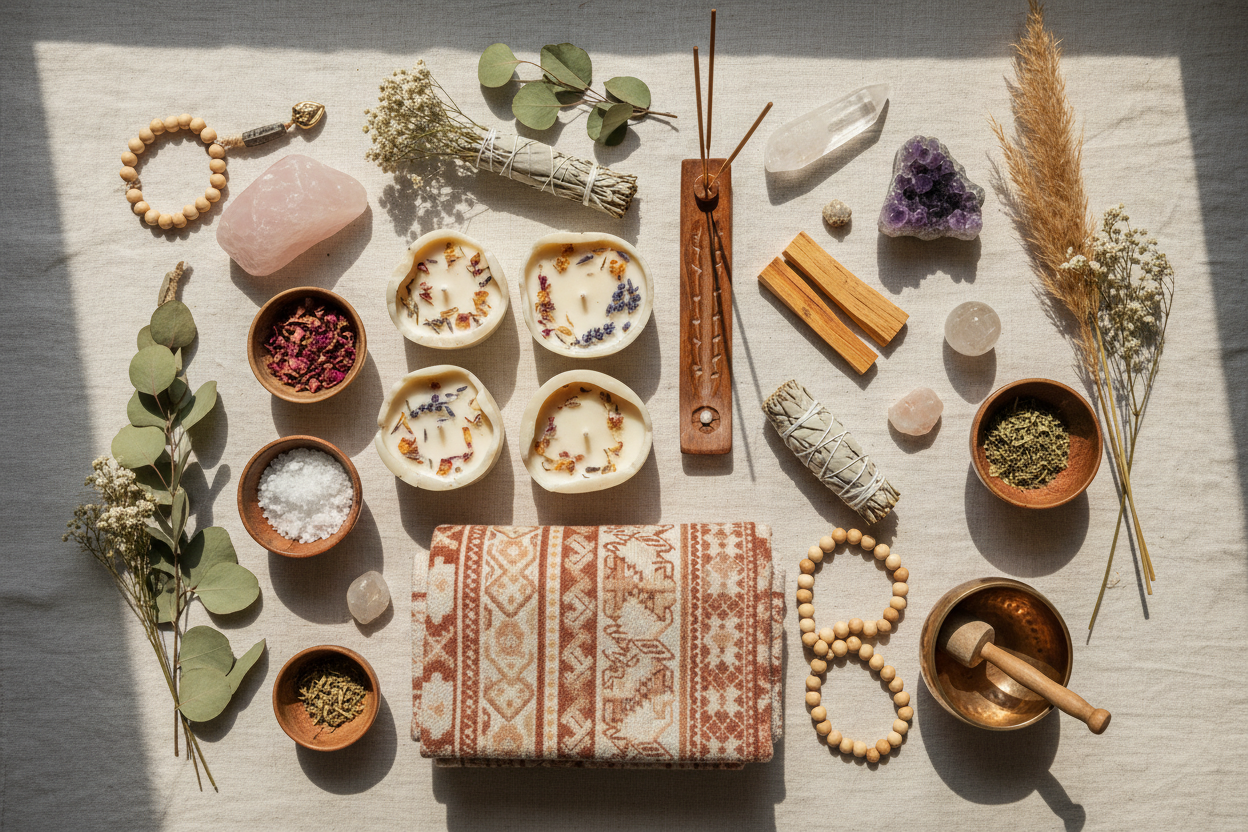 etnik ürünlerle alakalı bi görsel. mum tütsü vs vs demeye çalıştım etnik derken